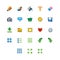Colorful web app graphic editor tools icons on