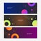Colorful web banner with abstract geometric background. Collection of horizontal promotion banners with pastel gradient colors and