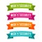 Colorful Web security ribbons. Eps10 Vector.