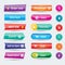 Colorful website buttons design vector illustration glossy graphic label internet template banner.