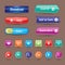 Colorful website buttons design vector illustration glossy graphic label internet template banner.