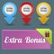 Colorful website extra bonus buttons design vector illustration glossy graphic label template banner.