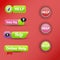 Colorful website online help buttons design vector illustration glossy graphic label template banner.