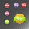 Colorful website online help buttons design vector illustration glossy graphic label template banner.