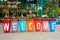 Colorful welcome pots