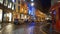 Colorful West Bow Street in Old town of Edinburgh by night - EDINBURGH, SCOTLAND - JANUARY 10, 2020