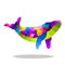 Colorful whale pop art portrait vector illustration