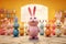 Colorful and whimsical Easter bunny figurines