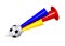 Colorful whistle soccer fan