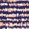 Colorful White and Coral Bright Tie-Dye Shibori Stripes on Indigo Background Vector Seamless Pattern