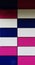 colorful white, crimson and purple rectangular panels on the wall of the house.