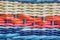 Colorful wicker basket detail