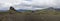 Colorful wide panorama, panoramic view on volcanic landscape in