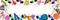 colorful wide panorama party carnival birthday celebration background