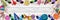 colorful wide panorama party carnival birthday celebration background