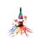 Colorful wine bottle with tree root vector illustration. Alcohol drinks and beverage background. Festive celebrations, events an