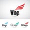 Colorful Wing Shape Logo Icon