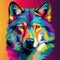 Colorful Wolf In Precision Pop Art Style