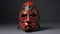 Colorful Woodcarving: Red And Black Tribal Wooden Mask
