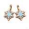 Colorful Woodcarving Snowflake Earrings: Light Brown And Azure
