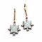 Colorful Woodcarving Style Gold Earrings With Snowflake And Blue Enamel