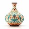 Colorful Woodcarving Vase With Polish Folklore Motifs - Mughal Art Inspired