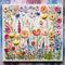 Colorful Woodcarvings: Flowers Decorative Paper Art On Wooden Board