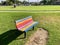 Colorful wooden bench in a park