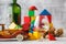 Colorful Wooden Blocks with Toy Cars Arranged with Imagination t