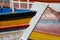 Colorful wooden boats in Camara de Lobos vilage Madeira island Portugal