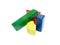 Colorful wooden building block shapes