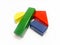 Colorful wooden building block shapes