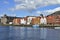 Colorful wooden buildings in Bryggen district in Bergen, a beautiful city in Norway