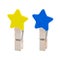 Colorful Wooden clip isolated on white background. Colors clips in star shape.  Clipping path