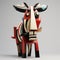 Colorful Wooden Donkey Sculpture Inspired By Picasso\\\'s 3d Cow