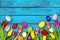 Colorful wooden easter background