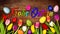 Colorful wooden german happy easter background