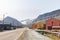 Colorful wooden houses along the road in summer at Longyearbyen, Svalbard