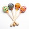 Colorful Wooden Mallets: Vibrant Sovietwave Maracas For Intricate Storytelling