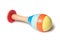 Colorful wooden maracas toy on white background