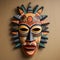 Colorful Wooden Mask: African-inspired Craft With Intricate Costumes