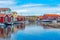 Colorful wooden sheds at Swedish village Smogen