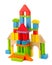 Colorful wooden toy castle