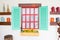 Colorful Wooden Window Country Style