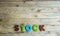 Colorful wooden word Stock on wooden floor3