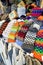 Colorful woolen mittens at Riga Christmas Market