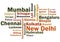 Colorful word cloud of Indian Capital Cities