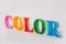 the colorful word color put on screen printing ink glass bottles