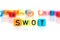 colorful word cube of SWOT, the business analysis for Strength