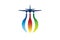 Colorful World Airplane earth Symbol Creative Air Logo